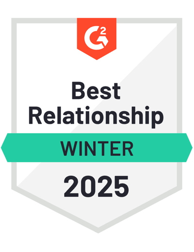 G2 Best Relationship Award, Winter 2024