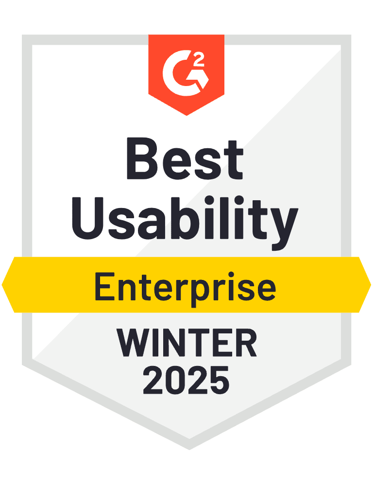 G2 badge: Best Usability, Enterprise, Summer 2023