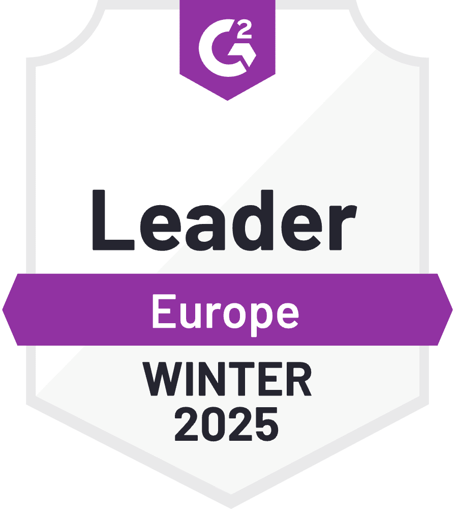 G2 Badge: Leader, Europe, Summer 2023
