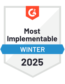 G2 badge Most Implementable Winter 2024